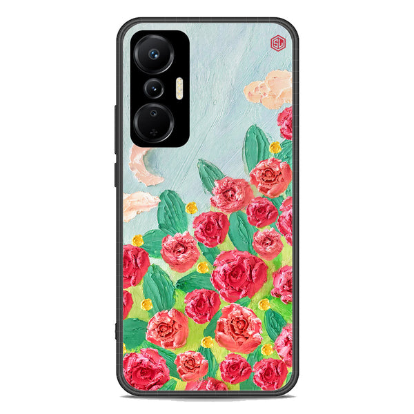 Floral Series Soft Phone Case - Premium Glass Case - Design 10 - Infinix Hot 20S