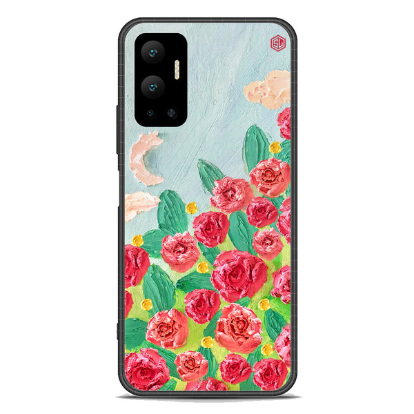 Floral Series Soft Phone Case - Premium Glass Case - Design 10 - Infinix Hot 12
