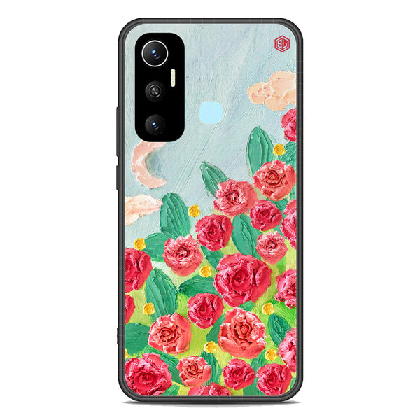 Floral Series Soft Phone Case - Premium Glass Case - Design 10 - Infinix Hot 11