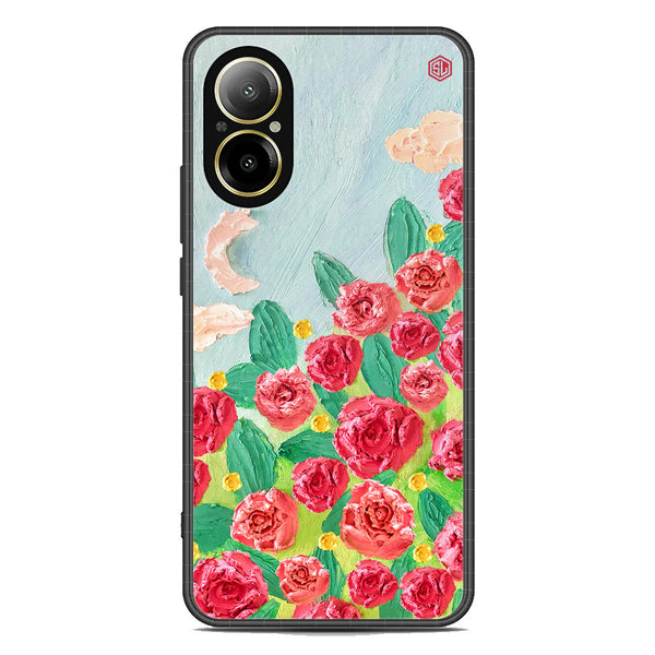 Floral Series Soft Phone Case - Premium Glass Case - Design 10 - Realme C67 4G