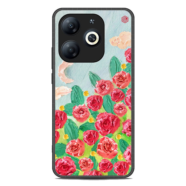 Floral Series Soft Phone Case - Premium Glass Case - Design 10 - Infinix Smart 8