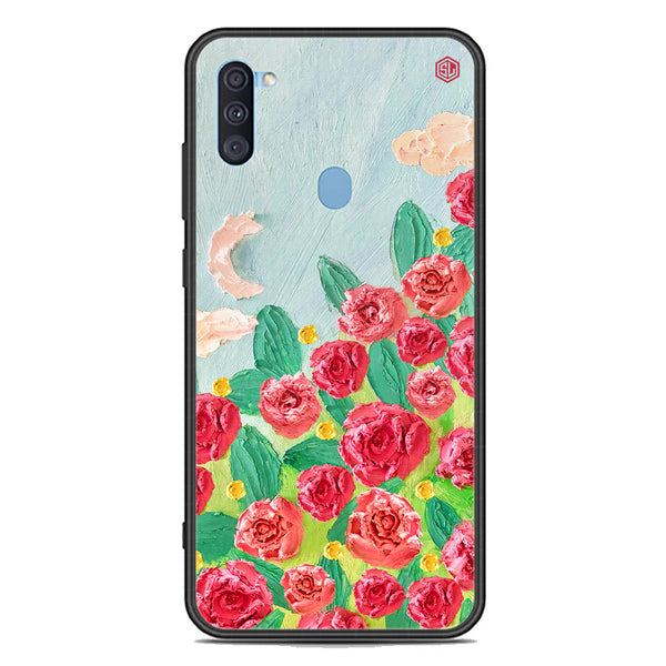 Floral Series Soft Phone Case - Premium Glass Case - Design 10 - Samsung Galaxy M11