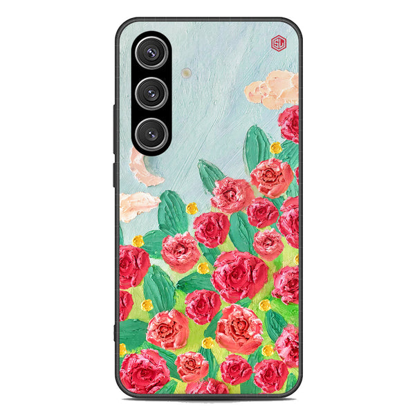 Floral Series Soft Phone Case - Premium Glass Case - Design 10 - Samsung Galaxy S24 Plus