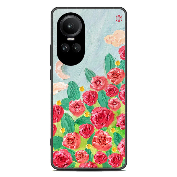 Floral Series Soft Phone Case - Premium Glass Case - Design 10 - Oppo Reno 10 Pro