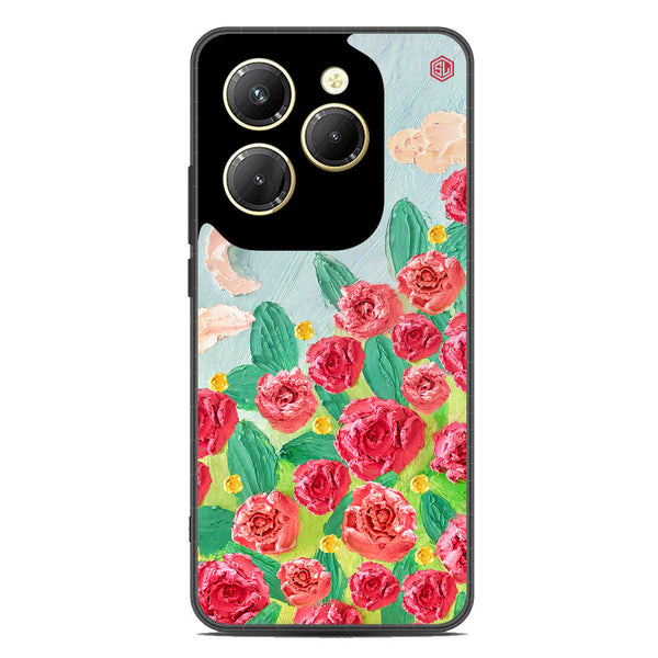 Floral Series Soft Phone Case - Premium Glass Case - Design 10 - Infinix Hot 40 Pro