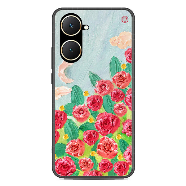 Floral Series Soft Phone Case - Premium Glass Case - Design 10 - Vivo Y03