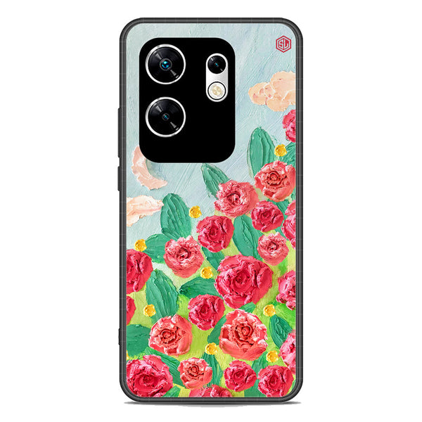 Floral Series Soft Phone Case - Premium Glass Case - Design 10 - Infinix Zero 30 4G
