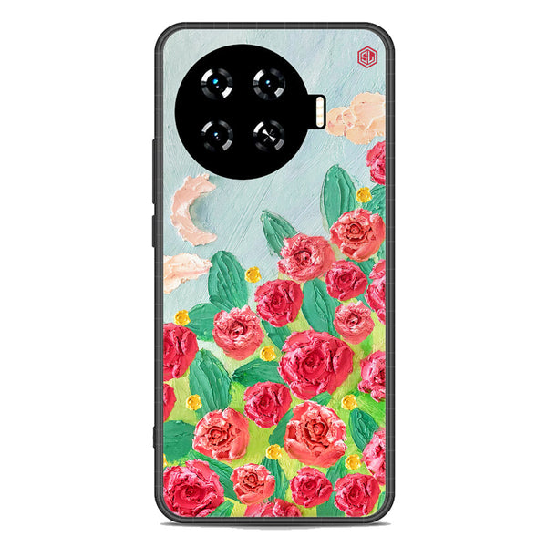 Floral Series Soft Phone Case - Premium Glass Case - Design 10 - Tecno Spark 20 Pro Plus