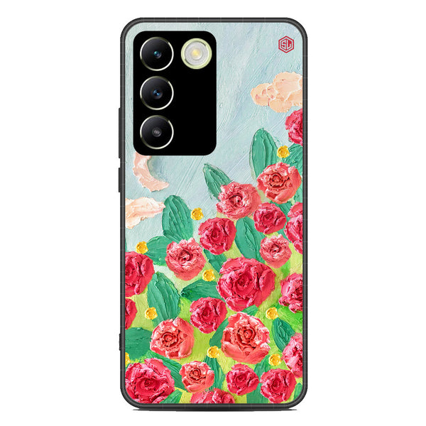 Floral Series Soft Phone Case - Premium Glass Case - Design 10 - Vivo Y100 4G