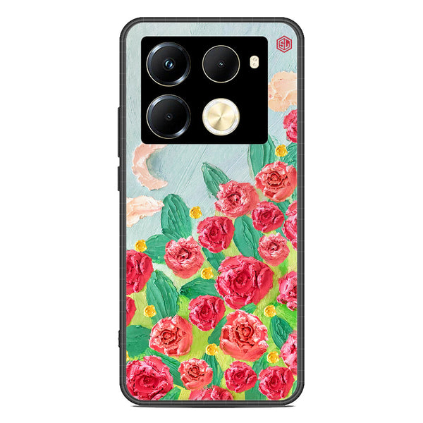 Floral Series Soft Phone Case - Premium Glass Case - Design 10 - Infinix Note 40 Pro