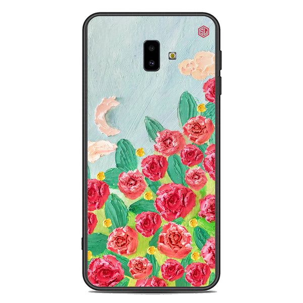 Floral Series Soft Phone Case - Premium Glass Case - Design 10 - Samsung Galaxy J6 Plus 2018
