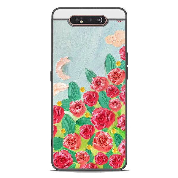 Floral Series Soft Phone Case - Premium Glass Case - Design 10 - Samsung Galaxy A80