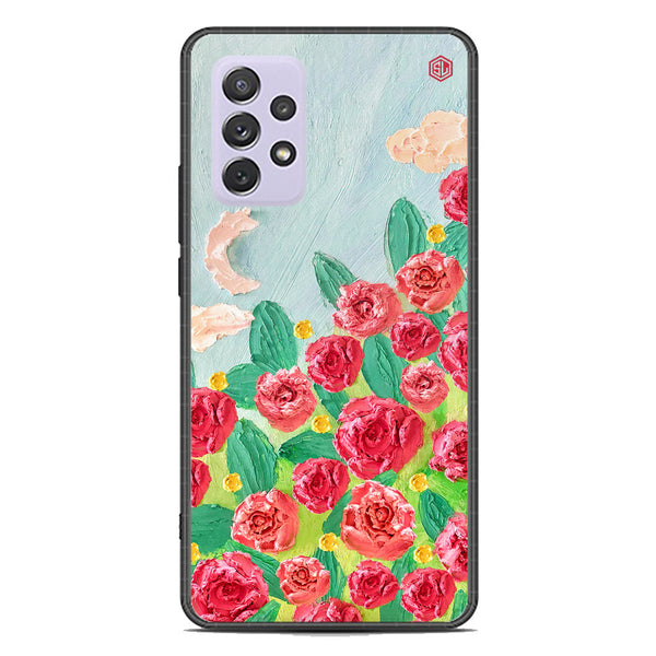 Floral Series Soft Phone Case - Premium Glass Case - Design 10 - Samsung Galaxy A72