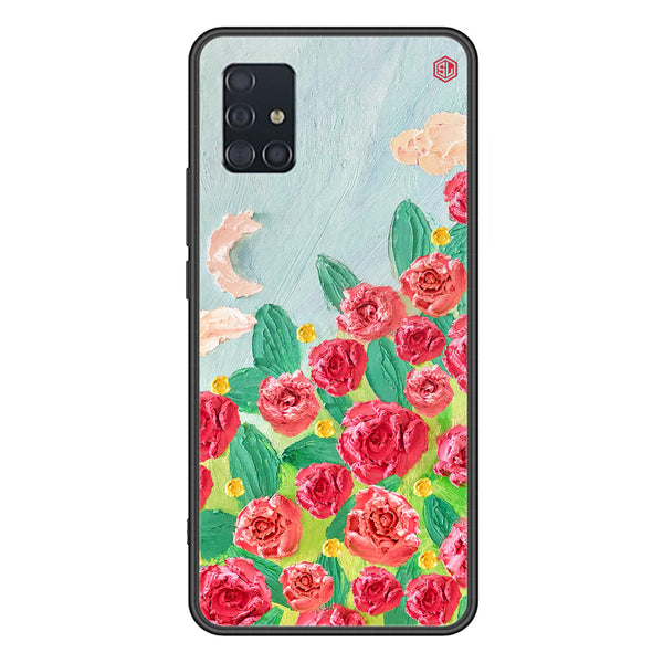 Floral Series Soft Phone Case - Premium Glass Case - Design 10 - Samsung Galaxy A51