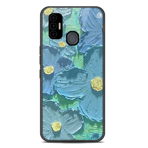 Floral Series Soft Phone Case - Premium Glass Case - Design 1 - Tecno Spark 7