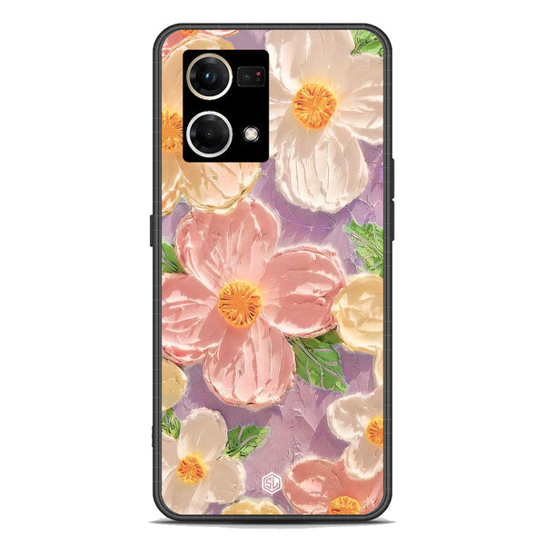 Floral Series Soft Phone Case - Premium Glass Case - Design 11 - Oppo Reno 8 4G