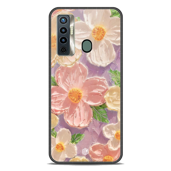 Floral Series Soft Phone Case - Premium Glass Case - Design 11 - Tecno Camon 17