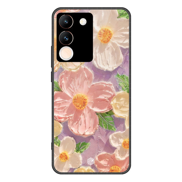 Floral Series Soft Phone Case - Premium Glass Case - Design 11 - Vivo V29e