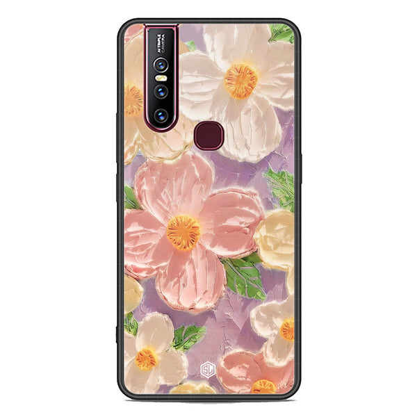 Floral Series Soft Phone Case - Premium Glass Case - Design 11 - Vivo V15