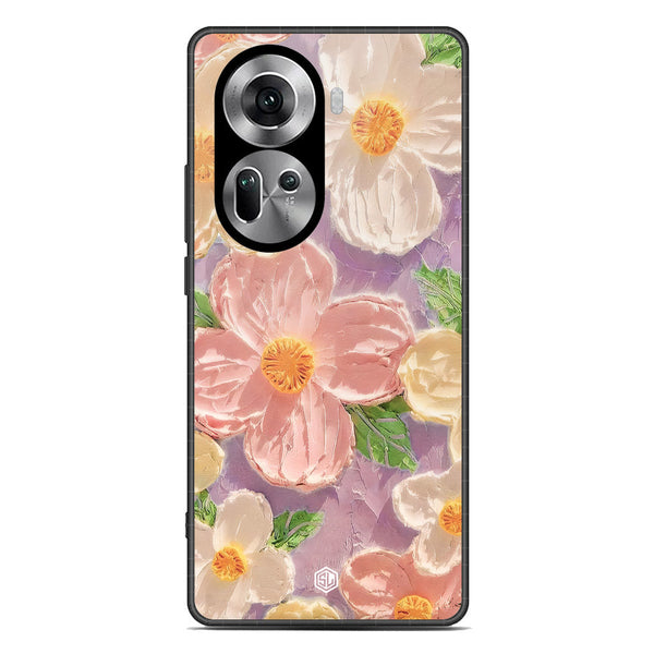 Floral Series Soft Phone Case - Premium Glass Case - Design 11 - Oppo Reno 11