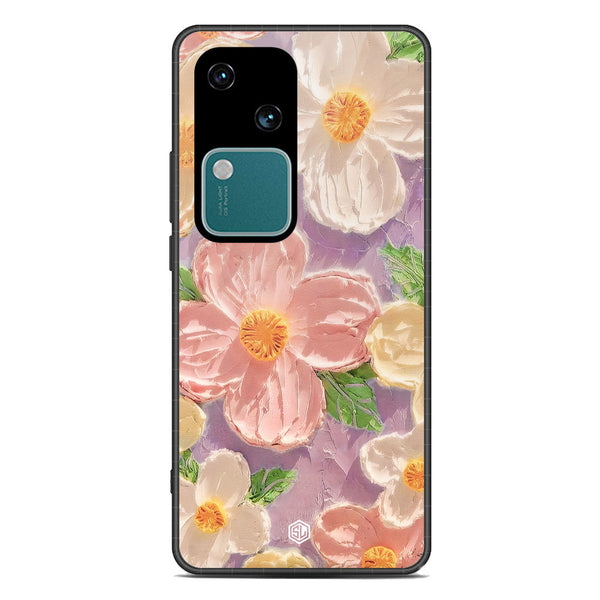 Floral Series Soft Phone Case - Premium Glass Case - Design 11 - Vivo V30