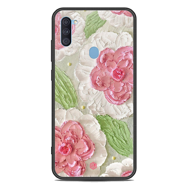 Floral Series Soft Phone Case - Premium Glass Case - Design 13 - Samsung Galaxy A11