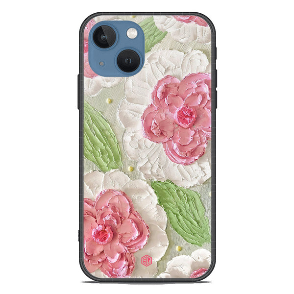 Floral Series Soft Phone Case - Premium Glass Case - Design 13 - iPhone 13