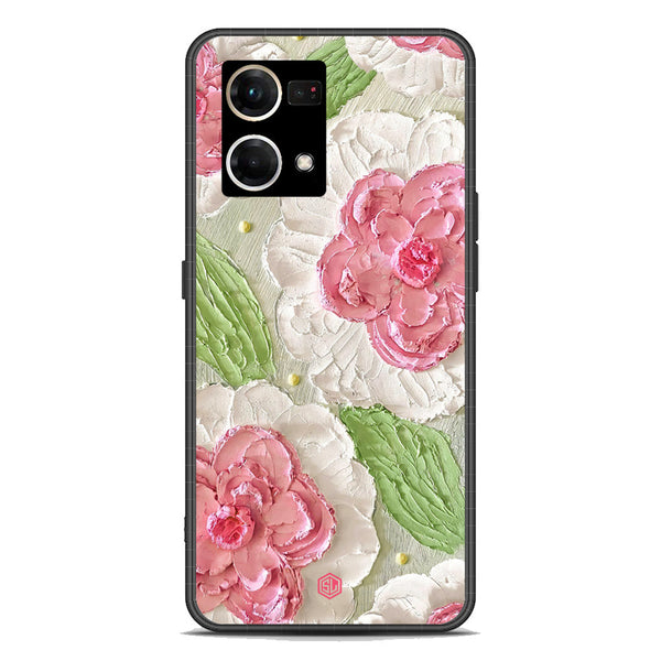 Floral Series Soft Phone Case - Premium Glass Case - Design 13 - Oppo Reno 8 4G