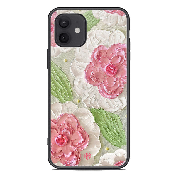 Floral Series Soft Phone Case - Premium Glass Case - Design 13 - iPhone 12