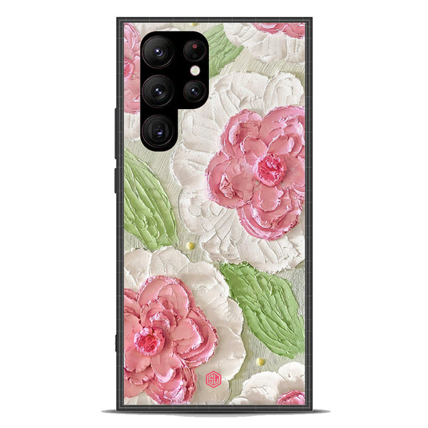 Floral Series Soft Phone Case - Premium Glass Case - Design 13 - Samsung Galaxy S23 Ultra 5G