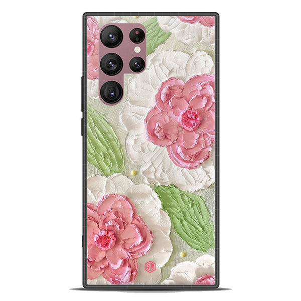 Floral Series Soft Phone Case - Premium Glass Case - Design 13 - Samsung Galaxy S22 Ultra 5G