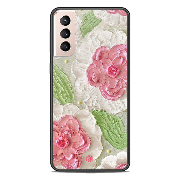 Floral Series Soft Phone Case - Premium Glass Case - Design 13 - Samsung Galaxy S22 5G