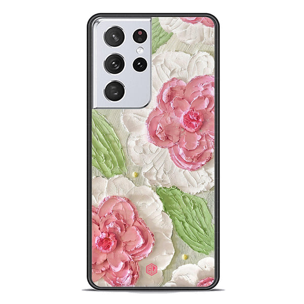 Floral Series Soft Phone Case - Premium Glass Case - Design 13 - Samsung Galaxy S21 Ultra 5G