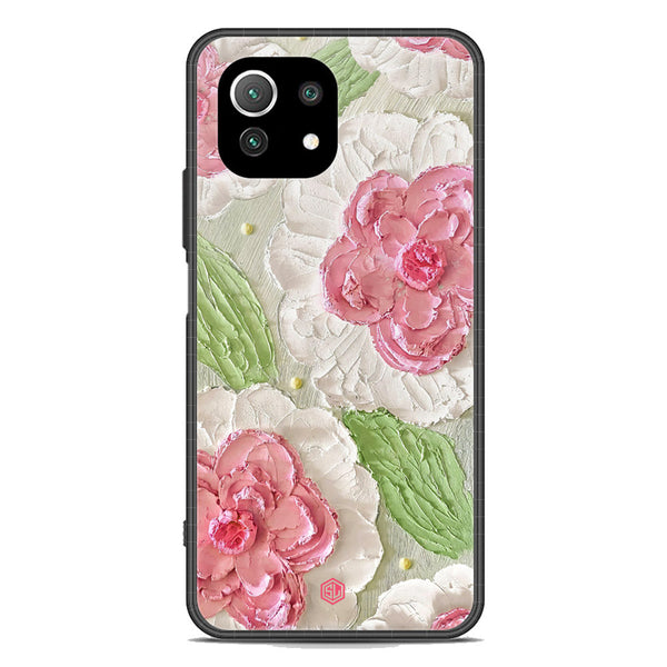 Floral Series Soft Phone Case - Premium Glass Case - Design 13 - Xiaomi Mi 11 Lite