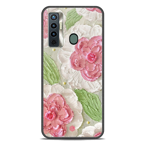Floral Series Soft Phone Case - Premium Glass Case - Design 13 - Tecno Camon 17