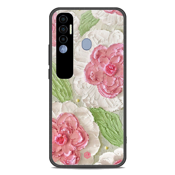 Floral Series Soft Phone Case - Premium Glass Case - Design 13 - Tecno Spark 7 Pro
