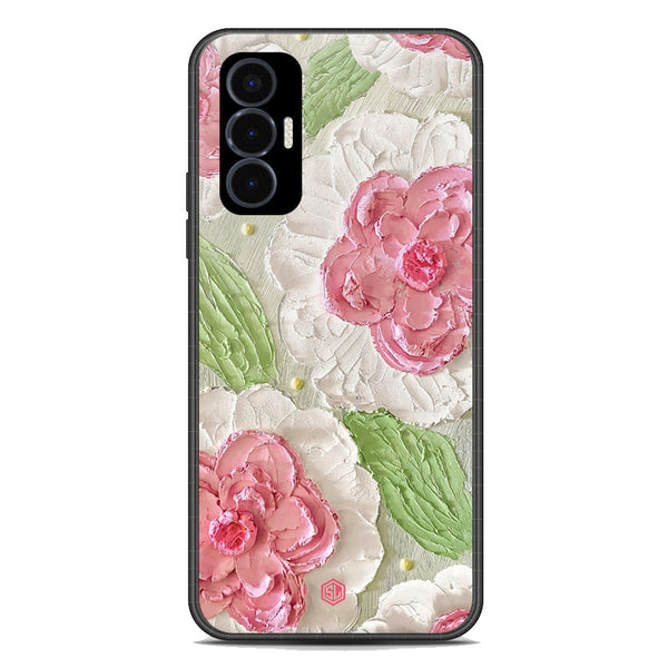 Floral Series Soft Phone Case - Premium Glass Case - Design 13 - Tecno Pova 3