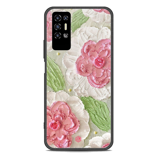 Floral Series Soft Phone Case - Premium Glass Case - Design 13 - Tecno Pova 2