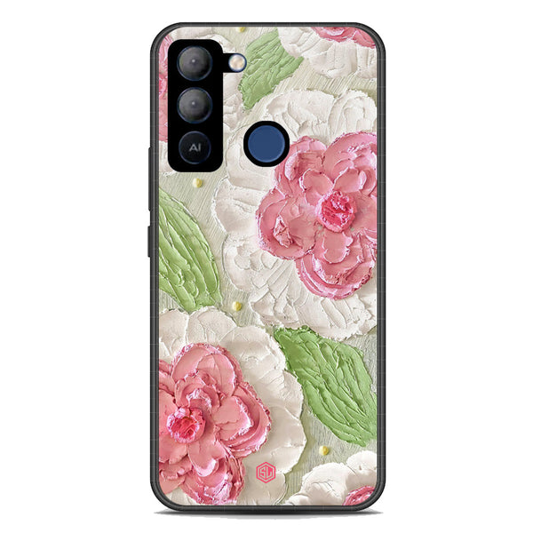 Floral Series Soft Phone Case - Premium Glass Case - Design 13 - Tecno Pop 5 LTE