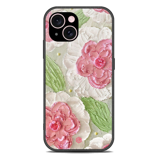 Floral Series Soft Phone Case - Premium Glass Case - Design 13 - iPhone 15 Plus