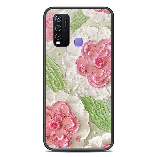 Floral Series Soft Phone Case - Premium Glass Case - Design 13 - Vivo Y50