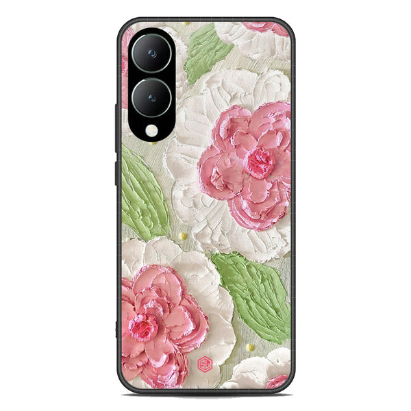 Floral Series Soft Phone Case - Premium Glass Case - Design 13 - Vivo Y17s