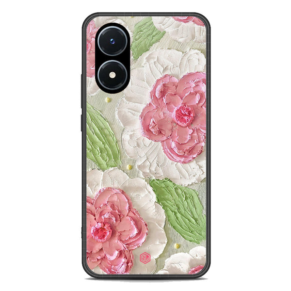Floral Series Soft Phone Case - Premium Glass Case - Design 13 - Vivo Y02s
