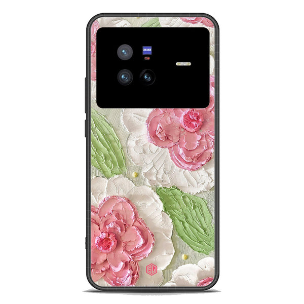 Floral Series Soft Phone Case - Premium Glass Case - Design 13 - Vivo X80