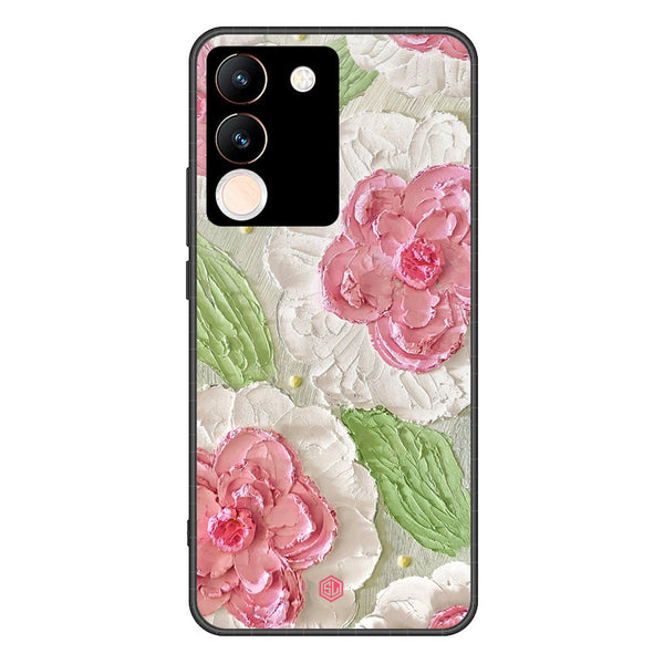 Floral Series Soft Phone Case - Premium Glass Case - Design 13 - Vivo V29e