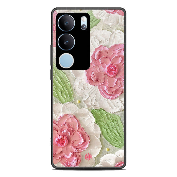 Floral Series Soft Phone Case - Premium Glass Case - Design 13 - Vivo V29