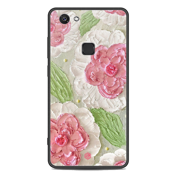Floral Series Soft Phone Case - Premium Glass Case - Design 13 - Vivo V7