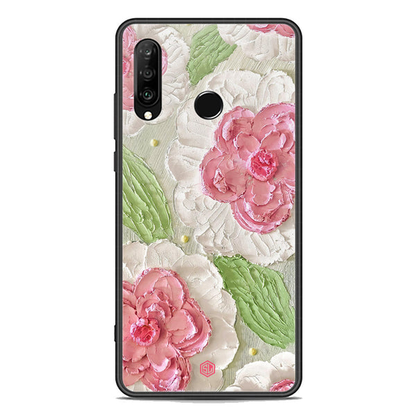Floral Series Soft Phone Case - Premium Glass Case - Design 13 - Huawei P30 lite