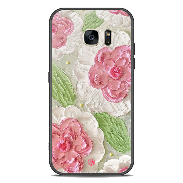 Floral Series Soft Phone Case - Premium Glass Case - Design 13 - Samsung Galaxy S7