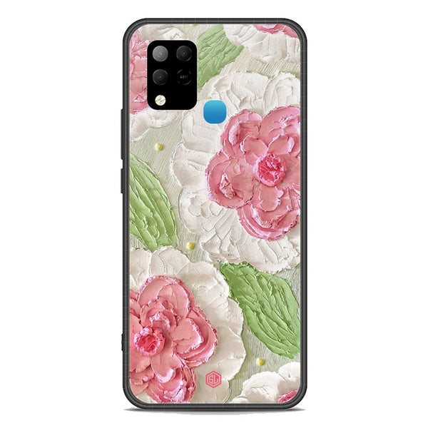 Floral Series Soft Phone Case - Premium Glass Case - Design 13 - Infinix Hot 10S